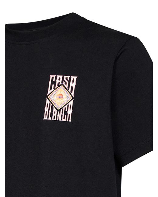 Casablanca Black Jersey Hermons Mirage Printed T-Shirt for men