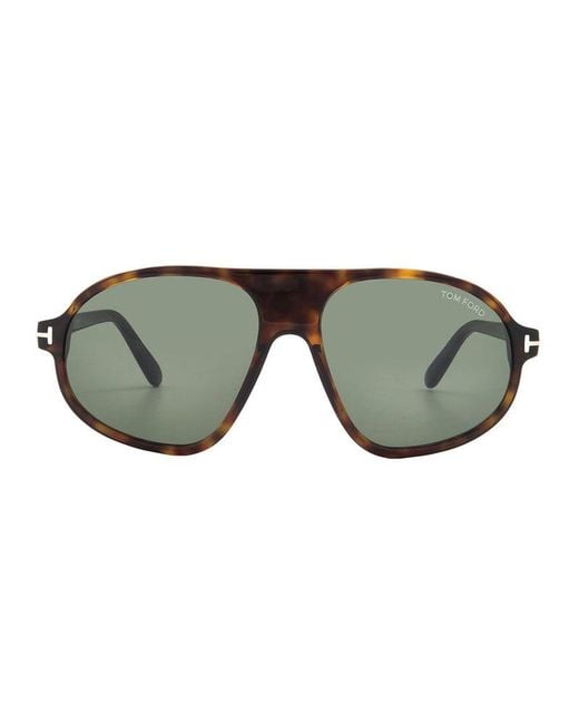 Tom Ford Green Sunglasses Aviator Full Rim, Dark Havana Frame And Lens Ft117852N for men
