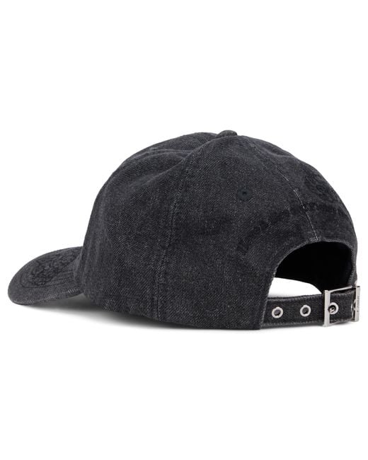 Ganni Black Cap With Visor, Cotton Hat
