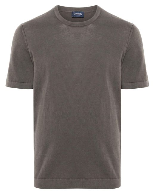 Drumohr Gray Cotton T-Shirt for men