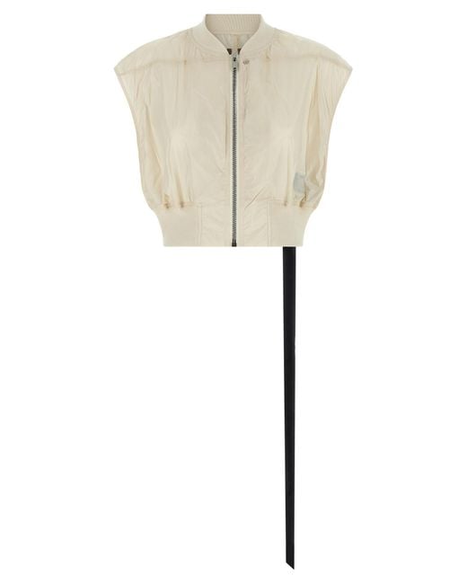Rick Owens White Tatlin Bomber Vest Nylon Gilet