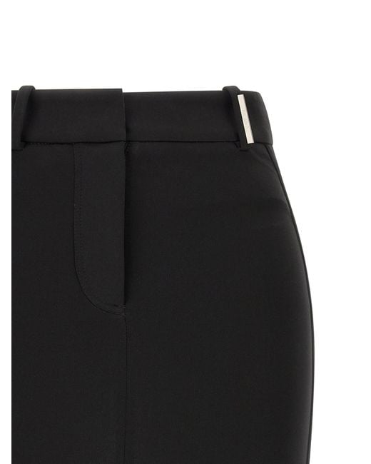 The Attico Black Viscose Long Skirt