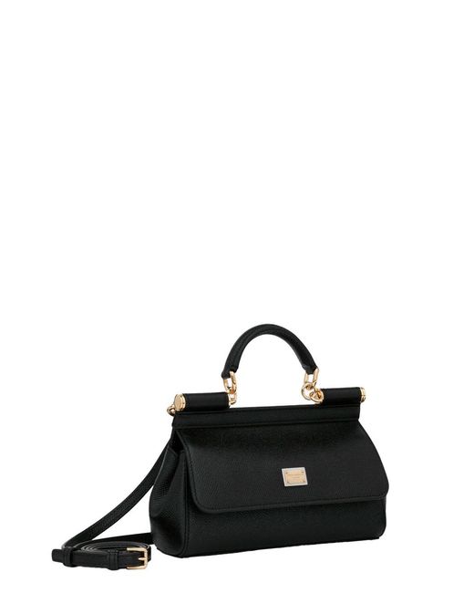 Dolce & Gabbana Black Handbag Sicily Small Grained Leather Handbags