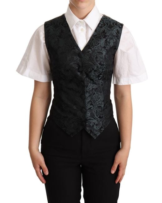 Dolce & Gabbana Black Enchanting Jacquard Floral Waistcoat
