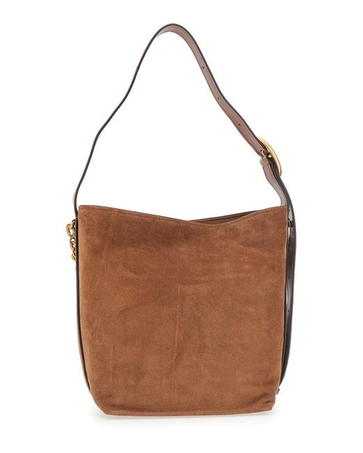 MICHAEL Michael Kors Brown Shoulder Bag Suede Cow Leather