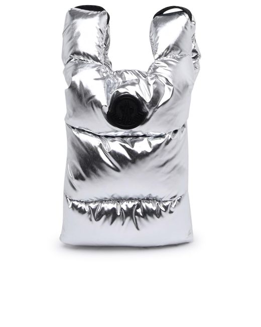 Moncler Gray Silver Nylon Legere Bag