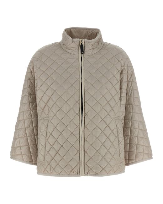 Max Mara Gray 'Delfina' Reversible Hood