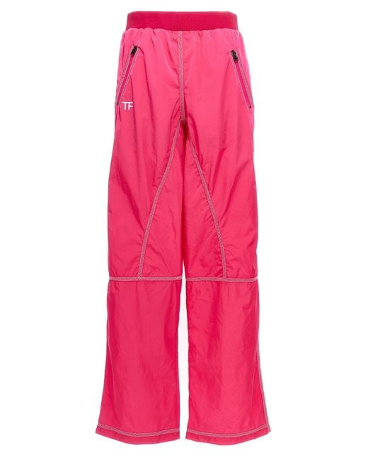 Tom Ford Pink Logo Nylon Pants