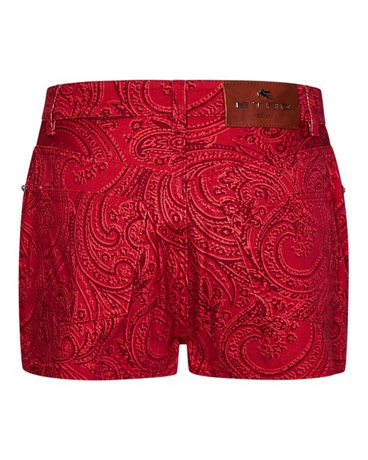 Etro Red Shorts