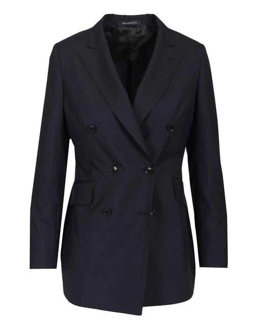 Latorre Blue Double-Breasted Wool Blazer Jacket