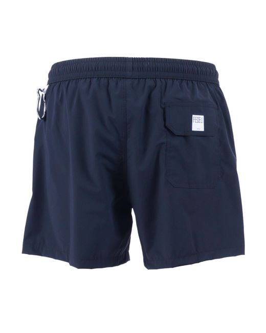 Fedeli Blue Swim Trousers Woven Fabric Polyamide Costume for men