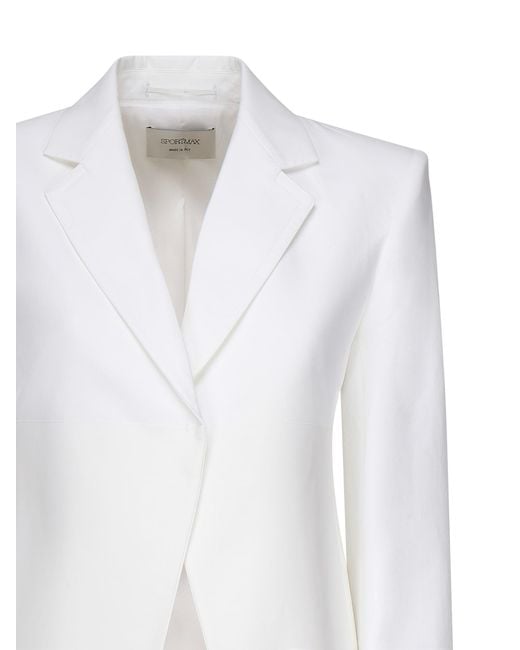 Max Mara White Double Stretch Material Blazer
