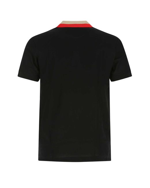 Burberry Black Piquet Polo Shirt for men