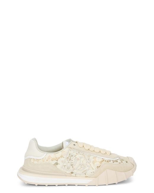 Dolce & Gabbana Multicolor Low-Top Sneakers Chalk Cotton Trainers