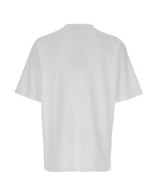 Drole de Monsieur White T-Shirt Slogan Classique With Cotton Print For Tshirts And Polo Shirts for men