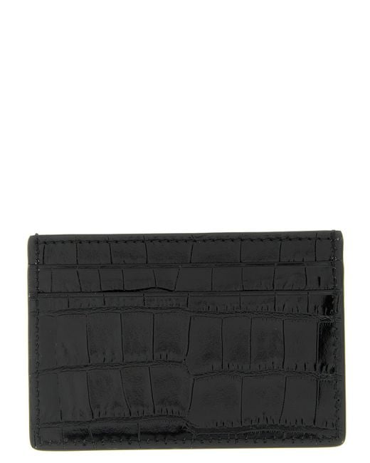 Tom Ford Black Crocodile Card Holder for men