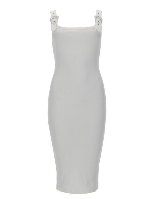 Versace Jeans Couture White Sheath Dress Cotton