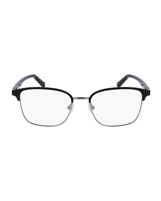 Ferragamo Brown Eyeglasses Square Full Rim, Ruthenium/ Frame And Clear Demo Lens Lens Sf2225038 for men