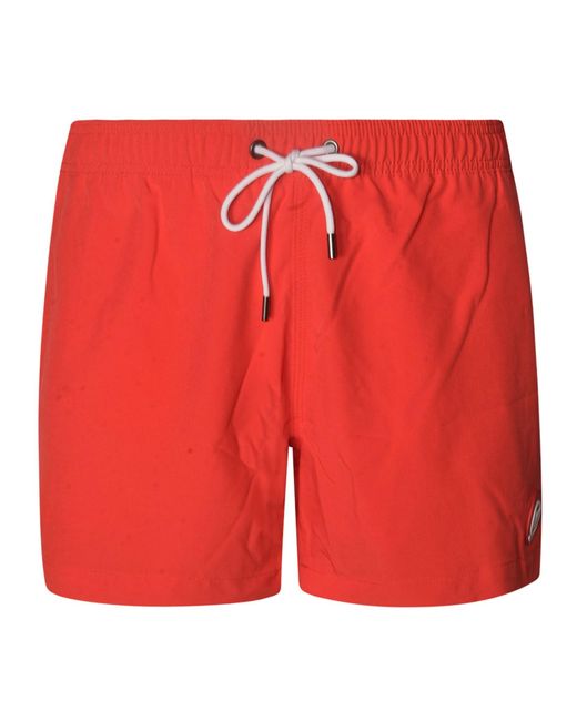 Michael Kors Red Elastic Drawstring Waist Logo Shorts for men