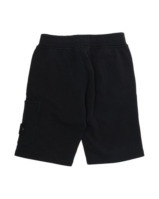Stone Island Black Bermuda Shorts Cotton for men