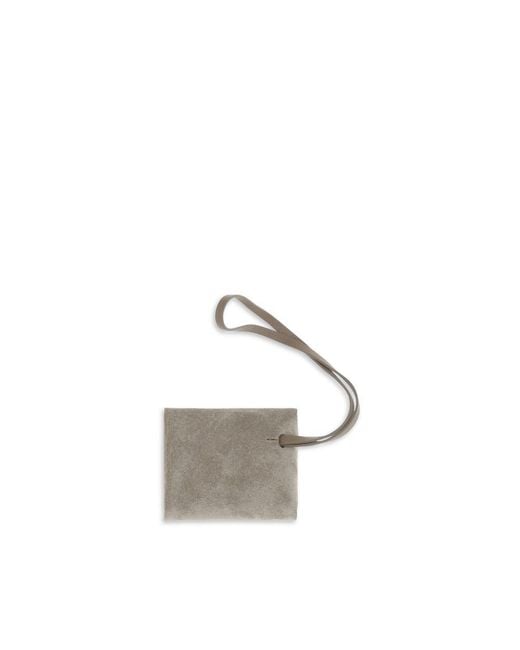 Brunello Cucinelli Metallic Gray Calf Leather Bos Taurus Keychain