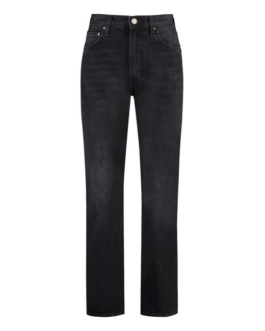 Totême  Blue Twisted Seam 5-Pocket Straight-Leg Jeans