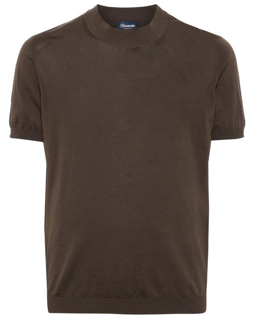 Drumohr Brown Cotton T-Shirt for men