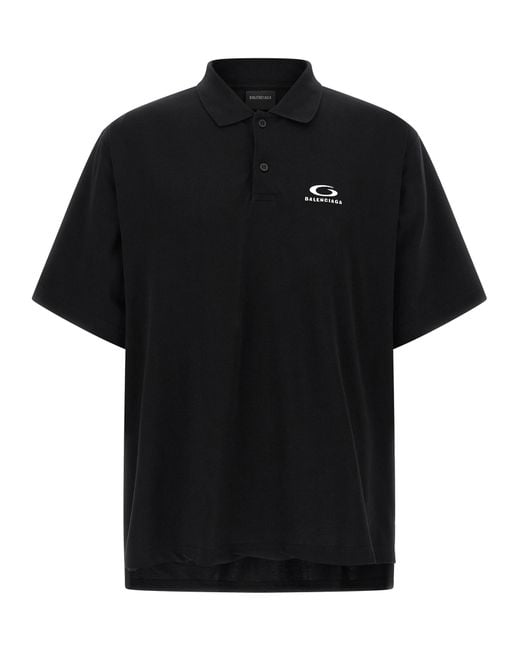 Balenciaga Black Laurel Classic Regular Polo Shirt for men