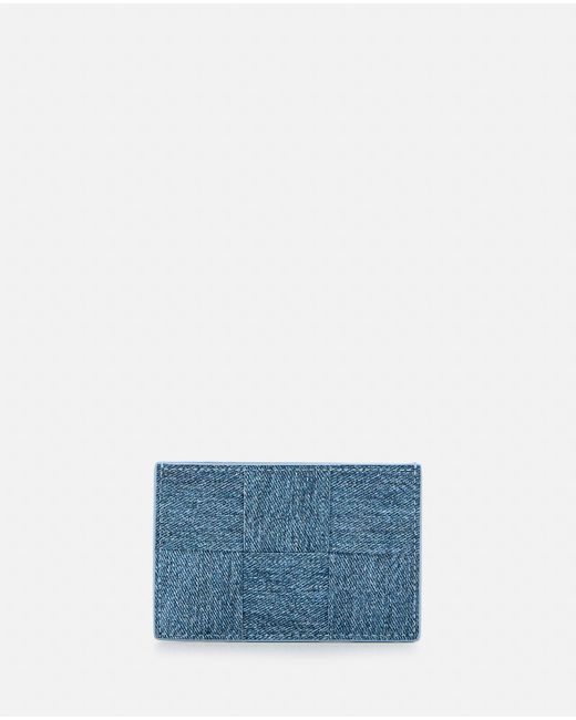 Bottega Veneta Blue Leather Cassette Card Holder Denim Printed for men