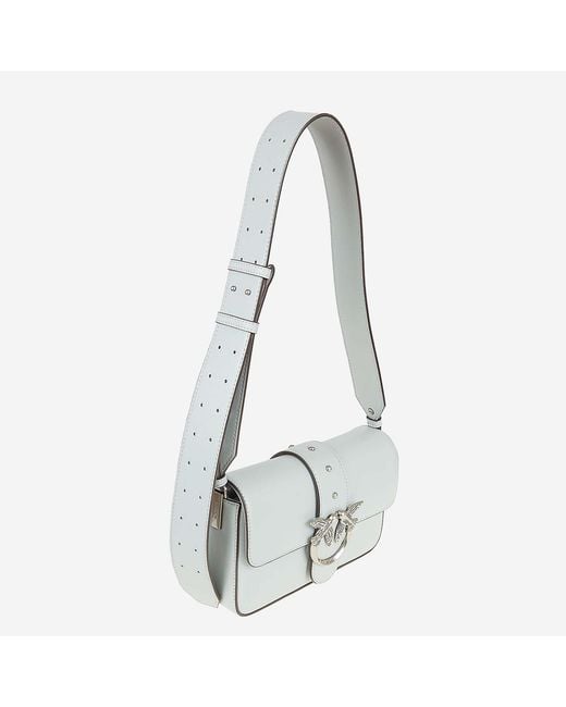 Pinko Gray Mini Leather Bag Shoulder