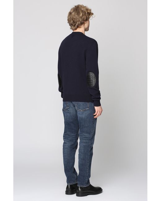 Bottega Veneta Blue Crew-Neck Cashmere Sweater for men