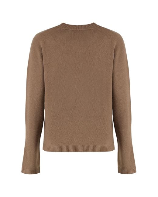 Max Mara Brown Max Mara Crew Neck Wool Cashmere Sweater