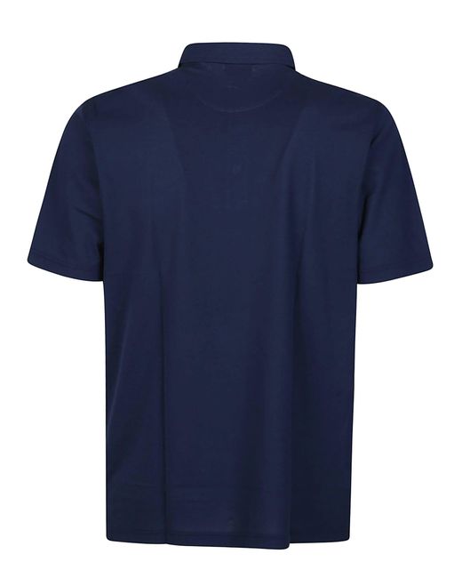Barba Napoli Blue Short Sleeve Polo Shirt for men