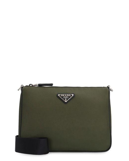 Prada Green Re-Nylon Messenger Bag for men