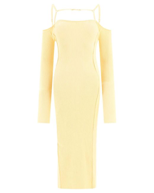 Jacquemus Yellow La Robe Sierra Long Sleeve Lingerie Dress