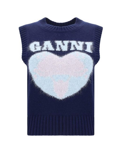 Ganni Blue Vest