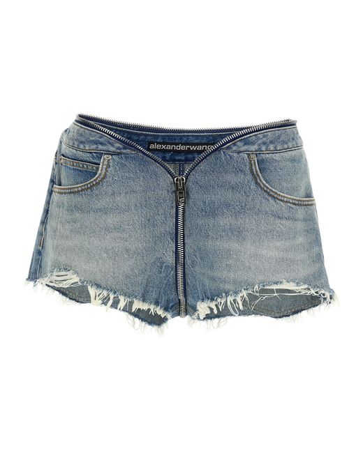 Alexander Wang Blue 'Zip V-Waist' Shorts