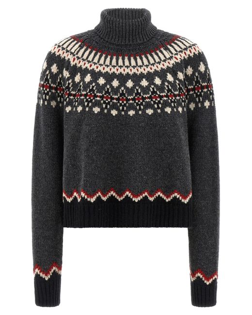 Alanui Black 'Sweet Winter' Turtleneck Sweater