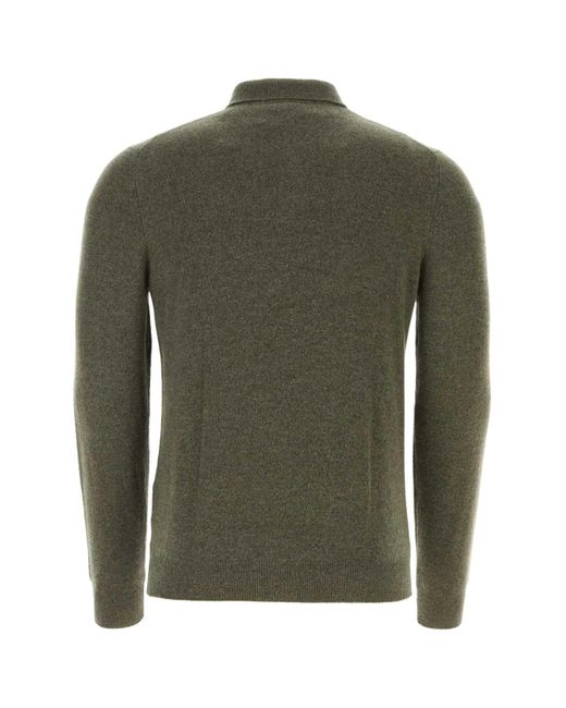 Fedeli Green Dark Cashmere Sweater for men