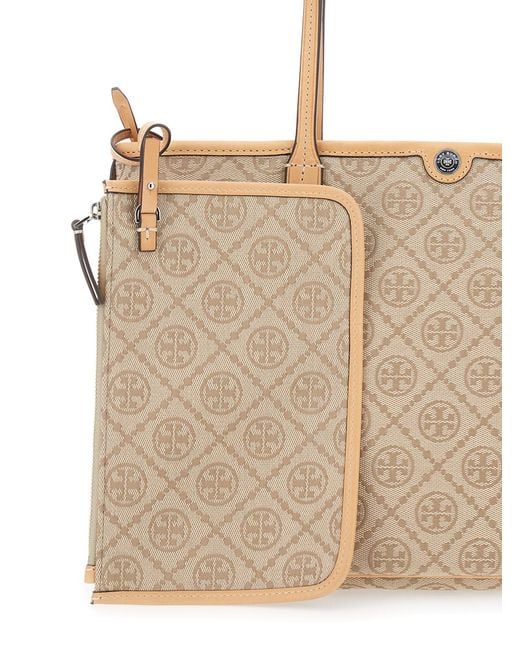 Tory Burch Natural Tote Bag Canvas Cotton