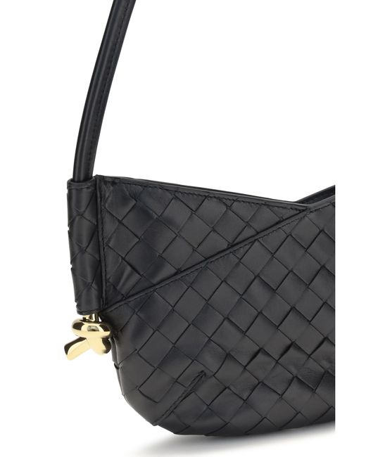 Bottega Veneta Black Shoulder Bag Mini Solstice Lambskin Leather