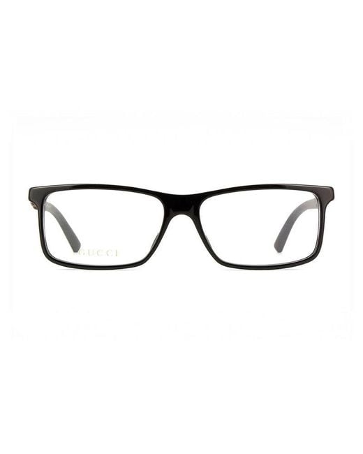 Gucci Brown Eyeglasses Rectangle Full Rim, Frame And Clear Demo Lenses Lens Gg0424O005 for men
