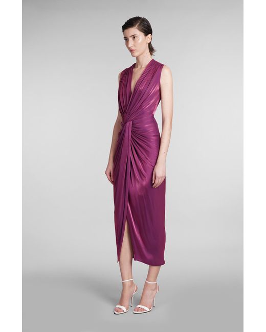 Costarellos Purple Franca Dress
