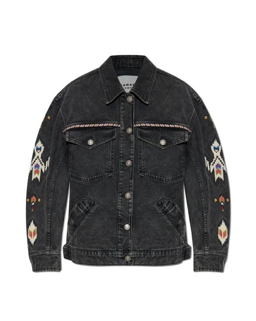 Isabel Marant Black Denim Jacket Manona,