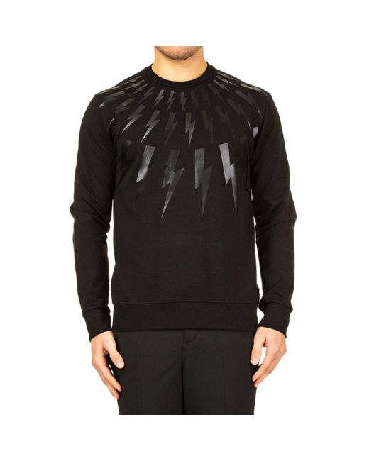 Neil Barrett Black Lightning Print Sweatshirt for men