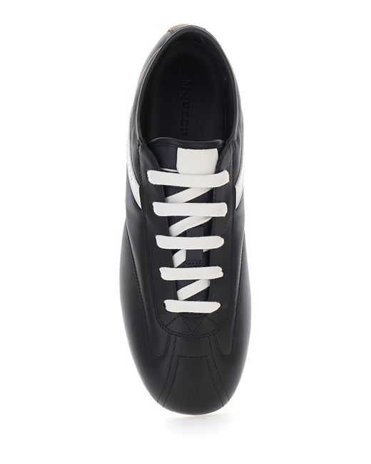 McQueen Black Low-Top Leather Sneakers Trainers for men