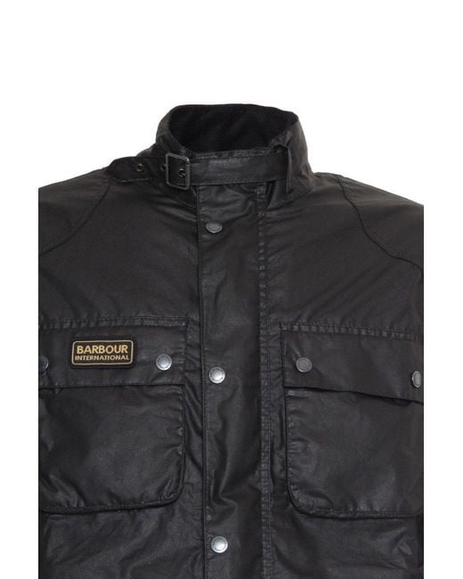Barbour Black Logo-Patch Long-Sleeved Jacket for men