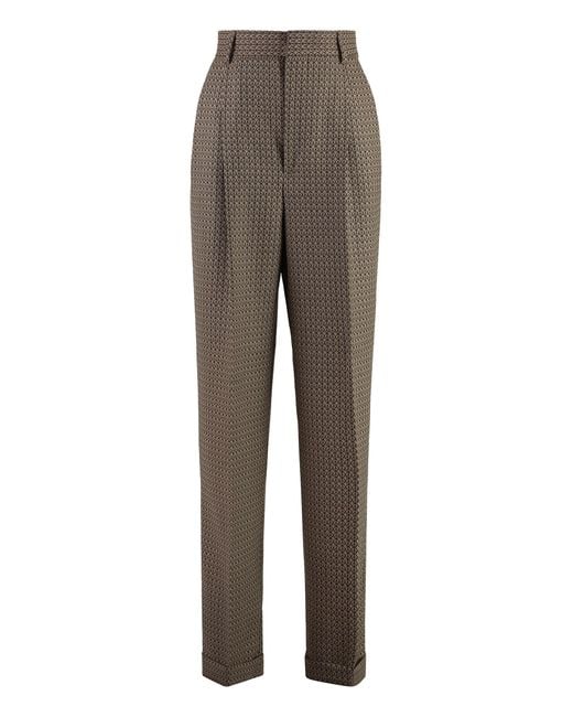 Moschino Gray Peace Motif Jacquard Trousers