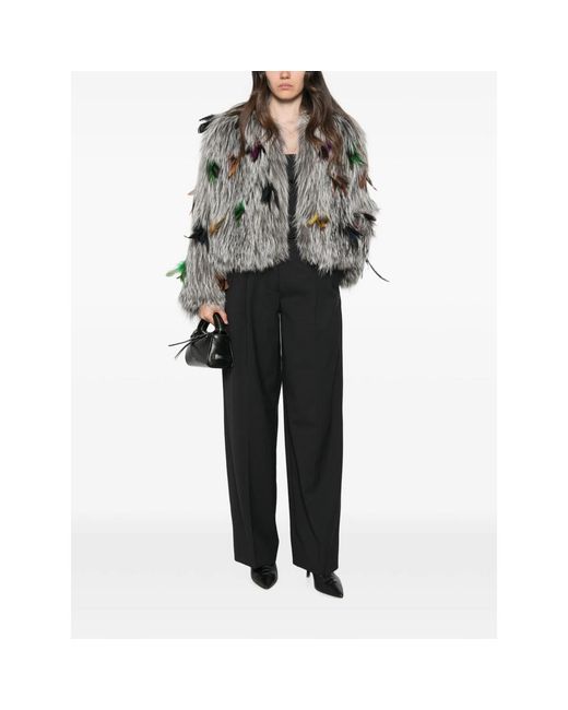 DE SANTIS Gray Fur Coat