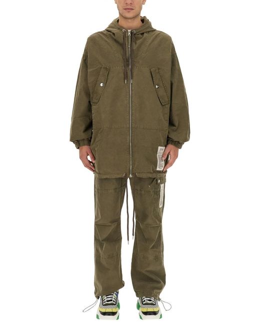 Moschino Green Military Parka for men